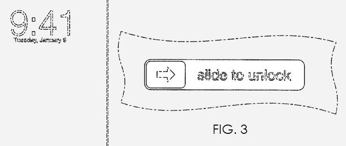 Apple получила патент на дизайн кнопки «slide to unlock»