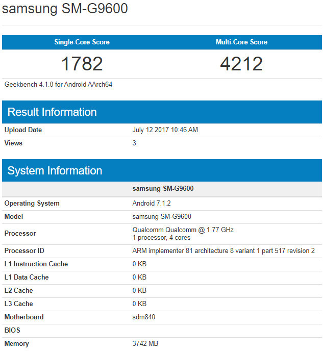 В бенчмарке засветился смартфон SM-G9600 с Snapdragon 840