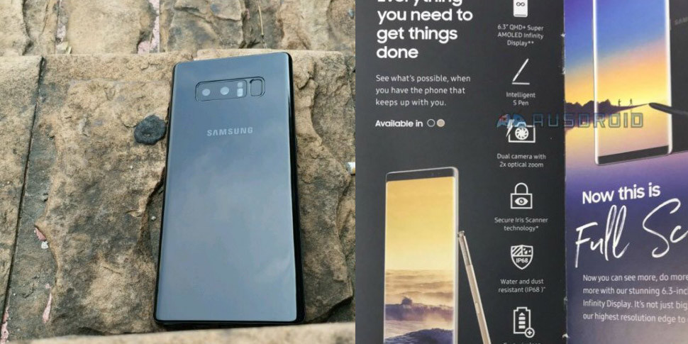 В сеть попали промоматериалы Galaxy Note8, и появилось фото его макета