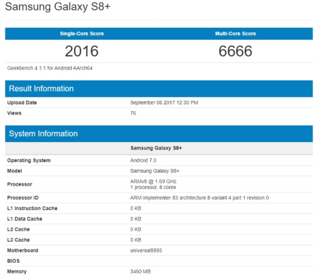 «iPhone 10,5» уничтожил Samsung Galaxy S8+ в тесте Geekbench