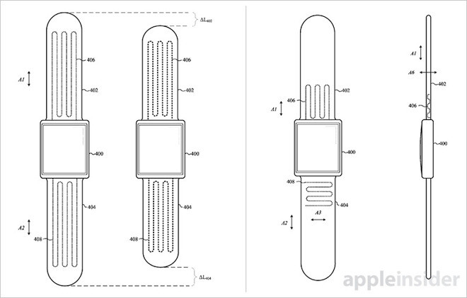 Apple запатентовала саморегулирующиеся ремешки для часов