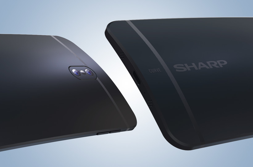 Дизайнер показал концепт изогнутого безрамочного смартфона Sharp